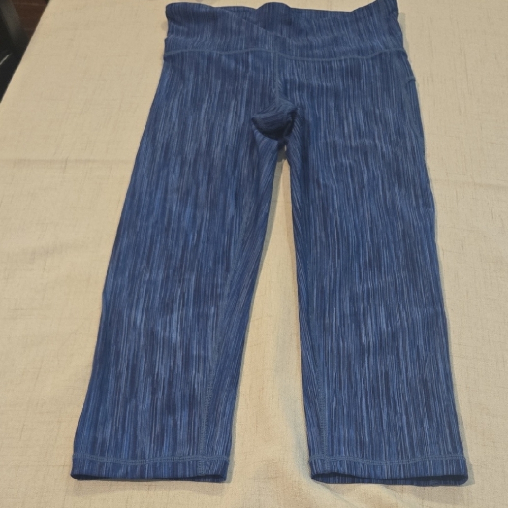 GAP Blue Patterned Cropped Womens Leggings